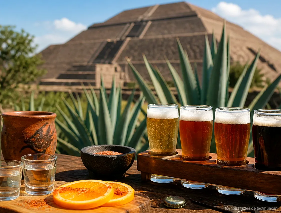 Grupo en el tour de desayuno y mezcal a las pirámides de Teotihuacán